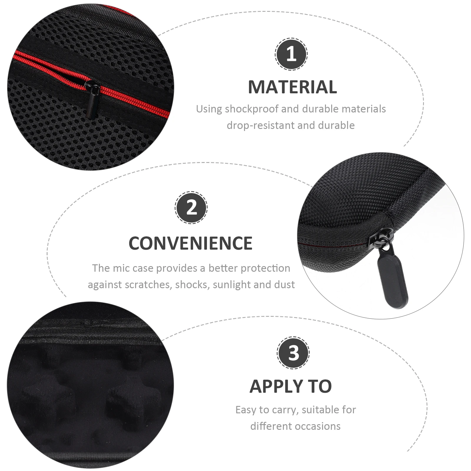 

Wireless Microphone Storage Bag Microphones for Carrying Case Box Canvas Protective Travel