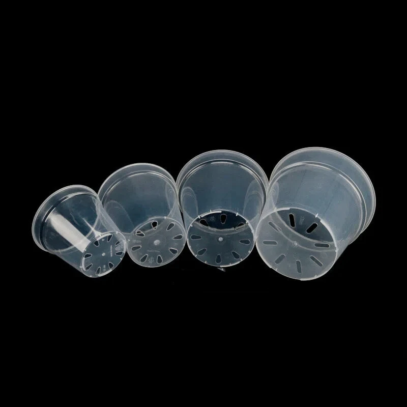 5Pcs Height 6-15cm Garden Round DIY Planter Pot Orchid Nursery Container Planter Transparent Container Round Starting Pot Home