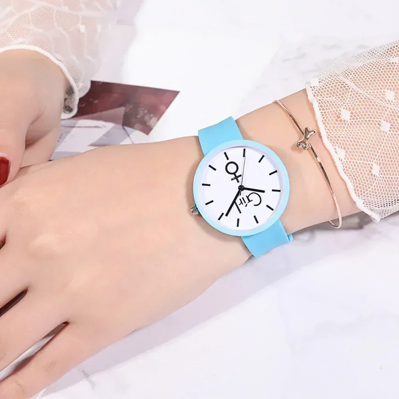 Reloj de cuarzo de dibujos animados para niños, reloj de silicona de Color caramelo para estudiantes, relojes de gato de moda, reloj de pulsera para niños, reloj para damas