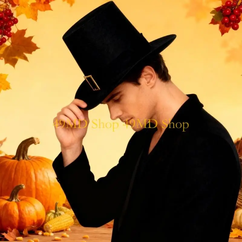 49MD Unisex Pilgrims Hat Fashionable Top Cap for Various Occasion Comfortable