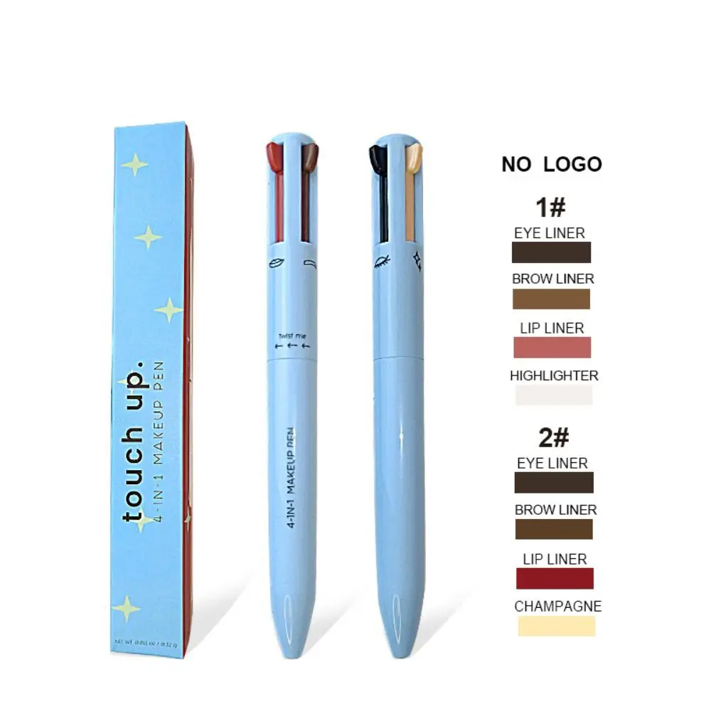 4 In 1 Eyeliner Eyebrow Pencil Contour Pen Long Lasting Waterproof Eyeliner Makeup Pencil Lip Liner Pen Lying Silkworm Pen