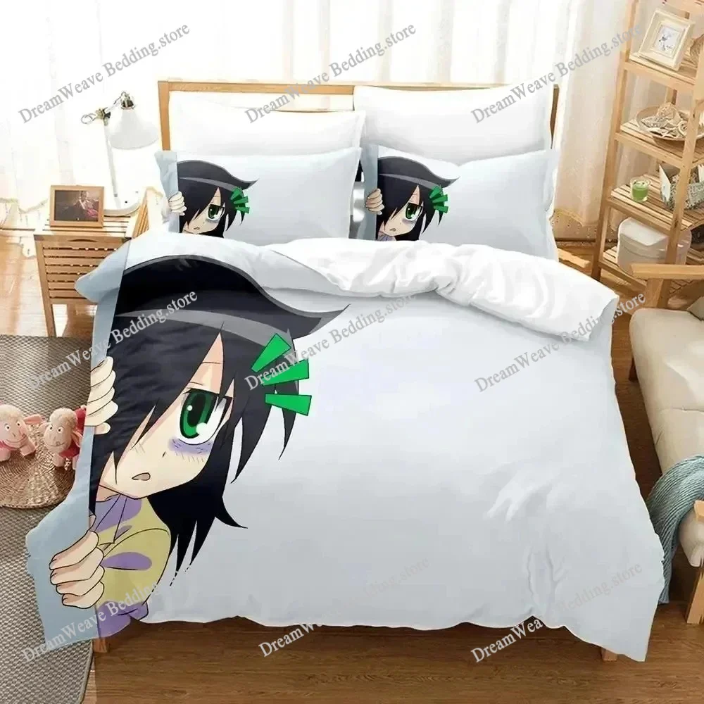 

3D Print Anime Tomoko Kuroki WataMote Bedding Set Duvetcover Bed Set Quilt Cover Pillowcase Comforter King Queen Size Boys Adult