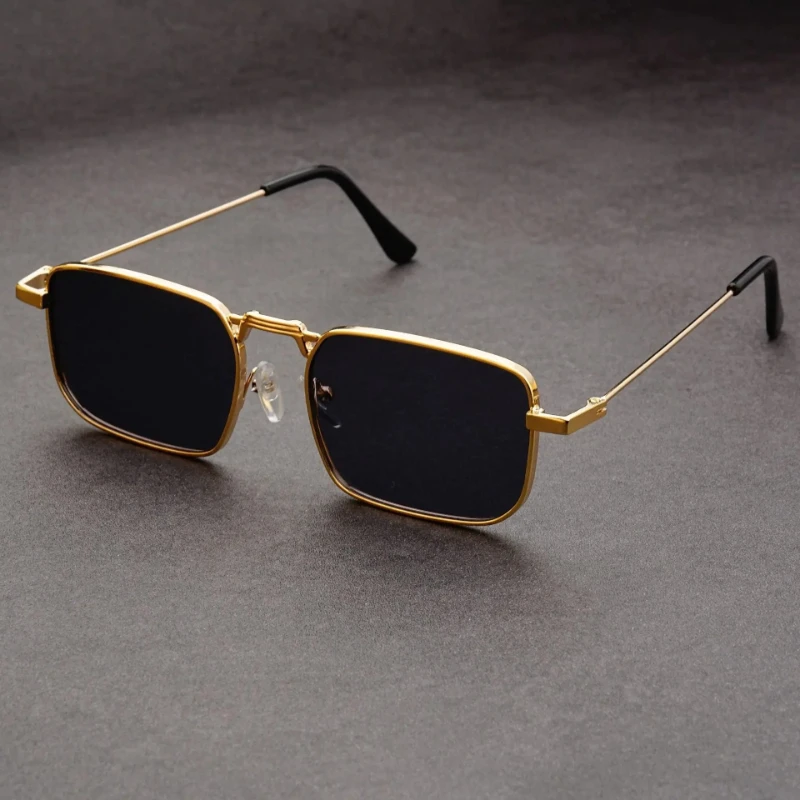 

Minimalist Fashion Sunglasses for Men & Women Retro Unique Metal Square Frames Ins Classic Trendy UV Protection Eyewear