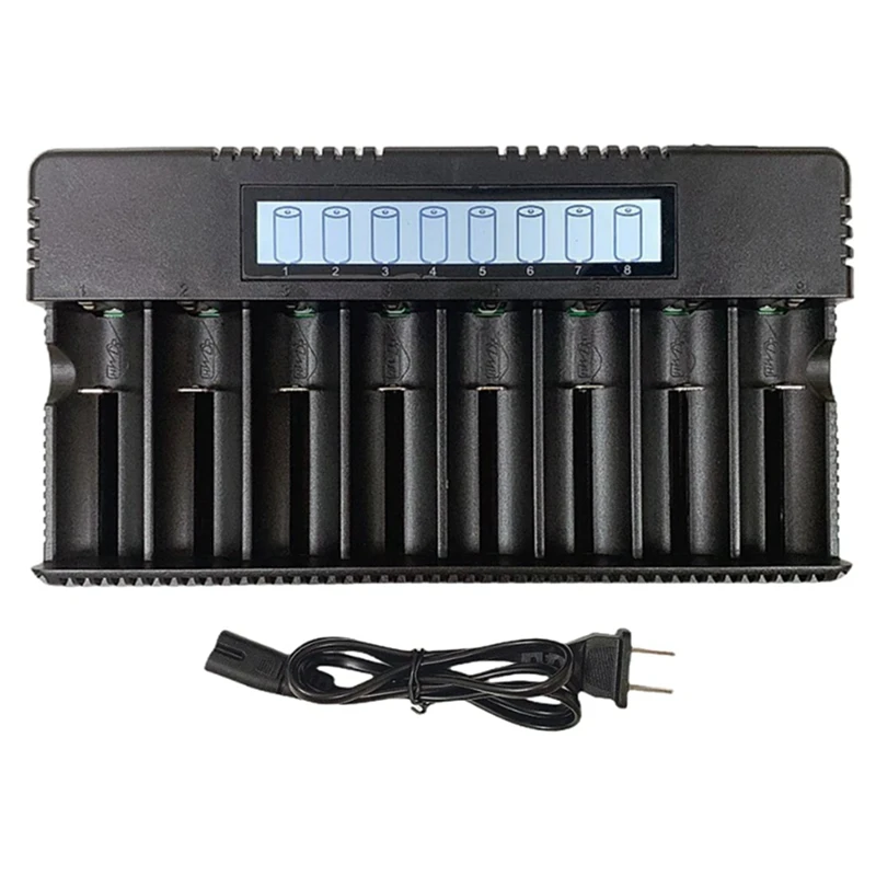 Cargador de batería de litio Ni-MH ni-chrome, dispositivo con pantalla LCD, 8 ranuras, 18650/26500, 3,7 V, 1,2 V, 1,5 V