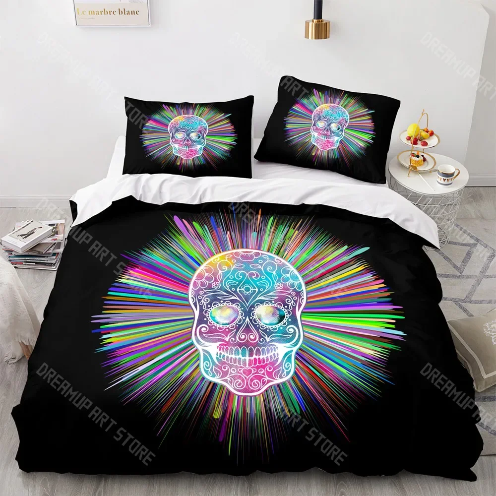 

3D Print Skeleton Bedding Set Single Twin Full Queen King Size Halloween Bed Set Aldult Kid Bedroom Duvetcover Sets