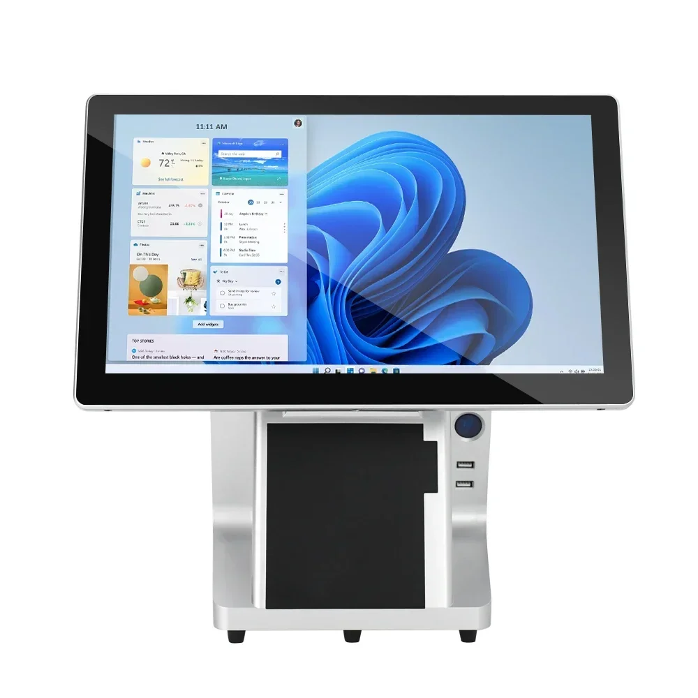 Retail Touch Screen Pos System Dual Display Interfaces 15.6