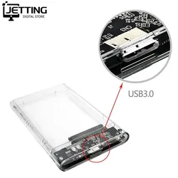 Transparent 2.5inch SATA USB 3.0 HDD Hard Drive External Enclosure SSD Disk Box Case Mobile External Hard Drive Case Free 5 Gbps