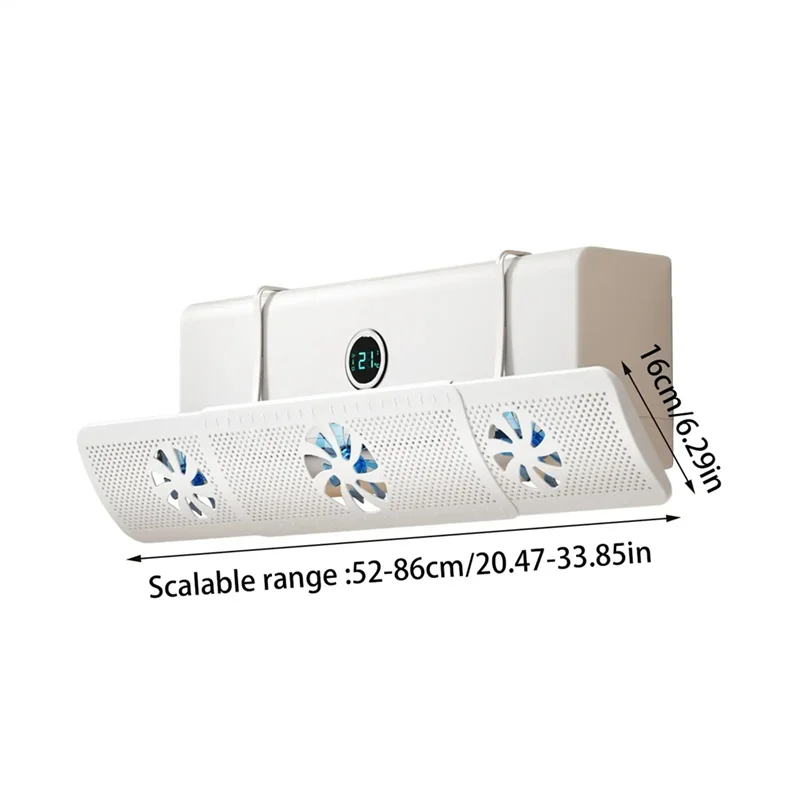 

A04G-For Ceiling Vents Air Deflectors Adjustable Vent Deflector With 3 Fans Conditioner Baffle For Car Home Family