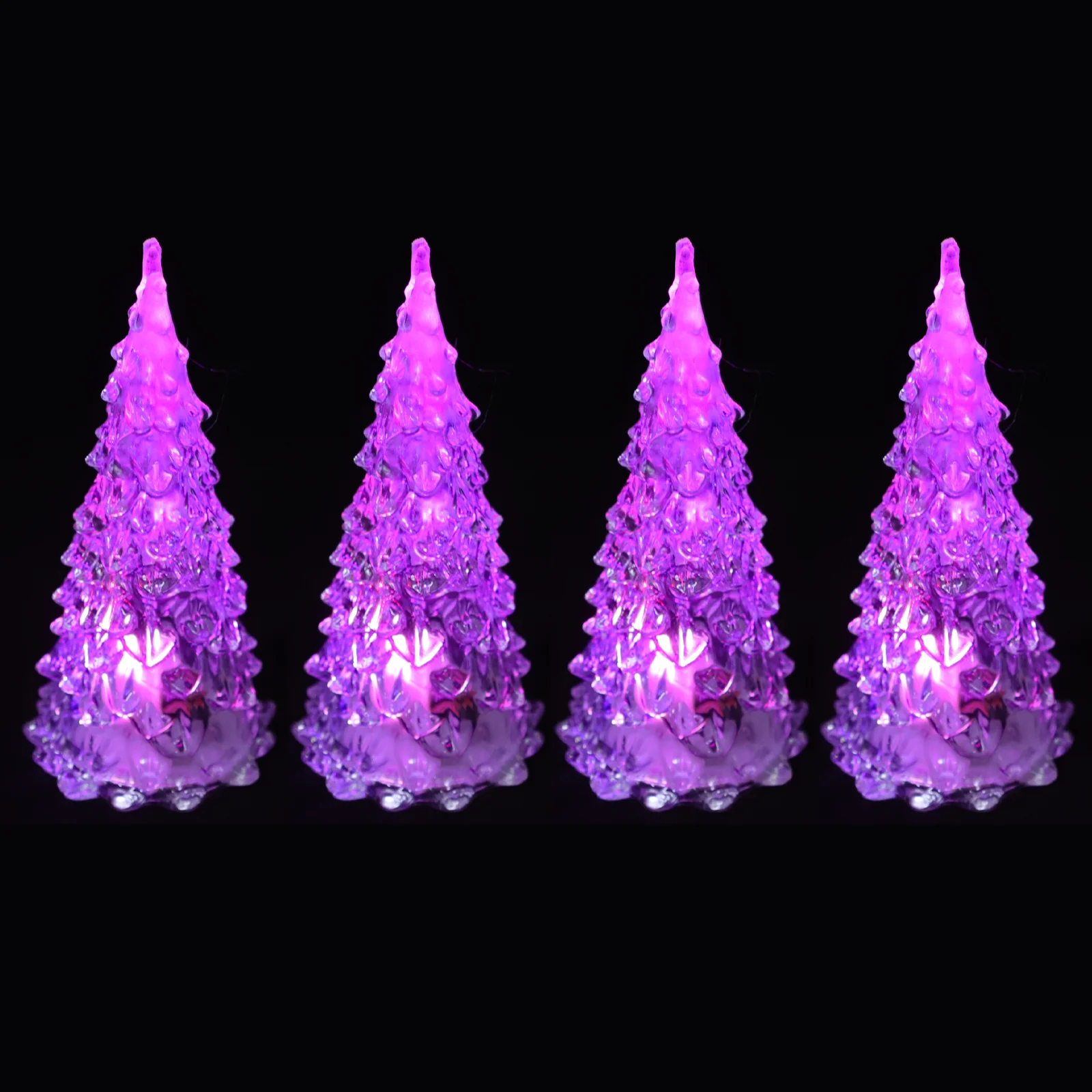 

4 Pcs LED Miniature Christmas Dazzling Colorful Flash Integrated Perfect for Desktop Decor Xmas Party Tiny for Bedroom