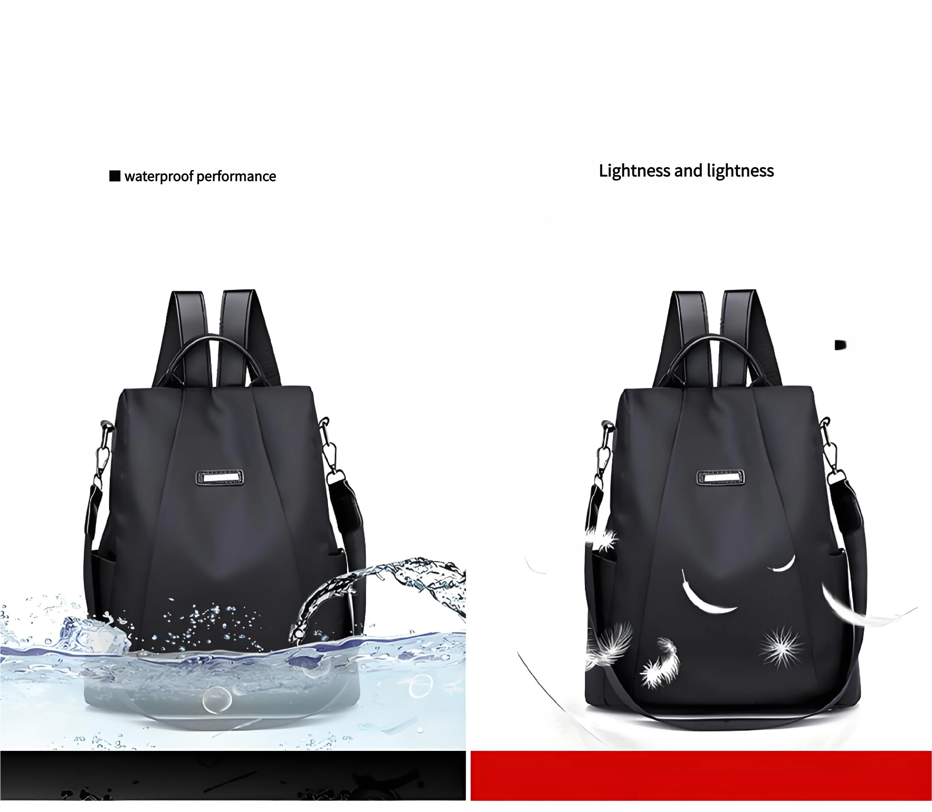 Luksusowy, lekki plecak antykradzieżowy Odpinane paski Wodoodporny wewnętrzny organizer na zamek błyskawiczny Podróżna torba na ramię o dużej pojemności