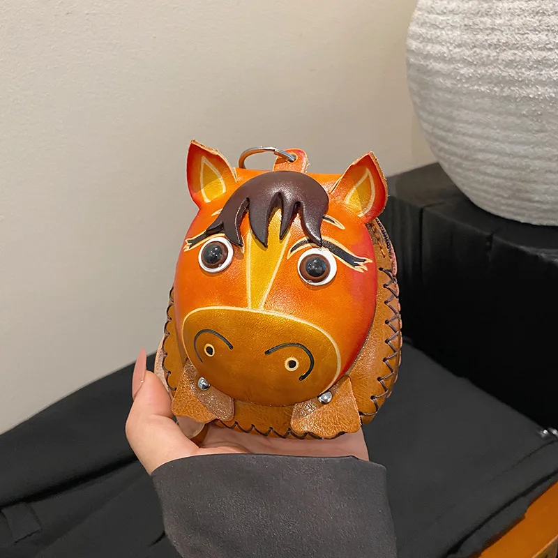 High Quality Pony Mini Key Bag Kawaii Zodiac Car Key Pouch High-end Portable Pocket Keychain Case Coin Wallet