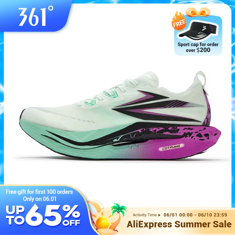 361 Degrees Flame 5 Men's Running Shoes Carbon Plate Breathable Stable Rebound Grippy Durable Marathon Male Sneakers 672612213