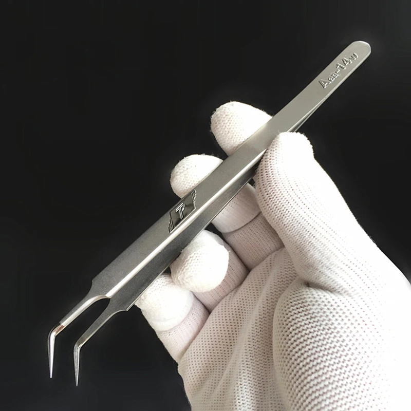 SAYTL Electronics Industrial Tweezers Anti-static Curved Straight Tip Precision Stainless Forceps Phone Repair Hand Tools Sets