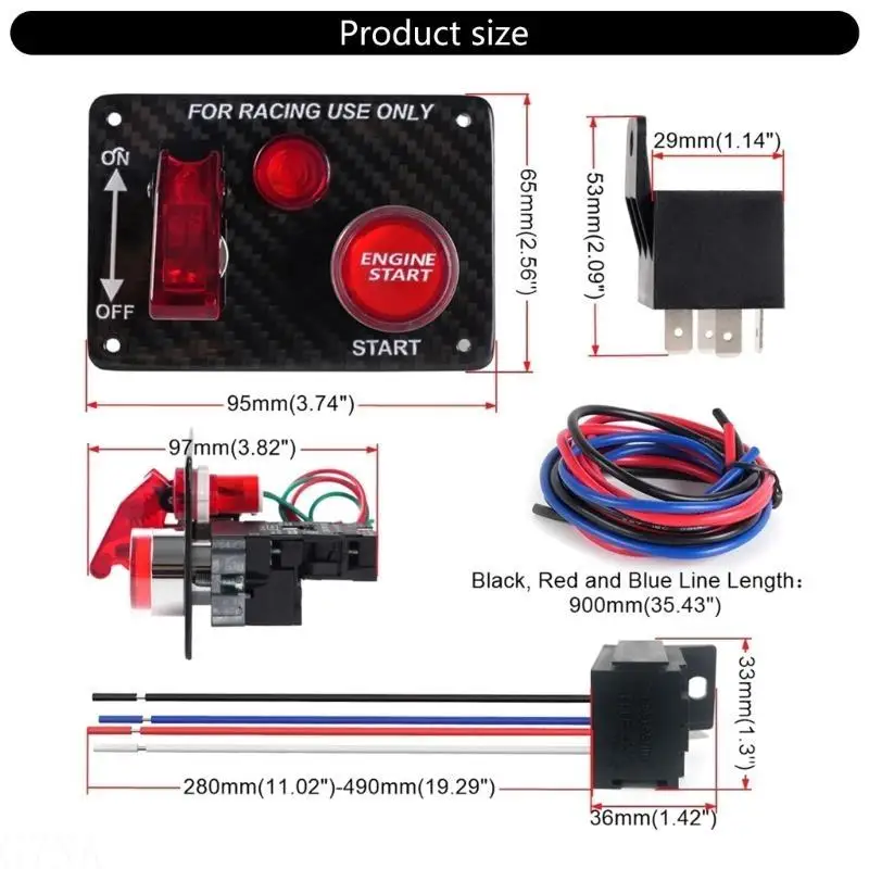 G7NA Zündsteuerpult, Push-Start-LED-Kippschalter mit LED-Anzeige für wettbewerbsfähige Enthusiasten, LKW, Boote, Wohnmobile – Detail 9