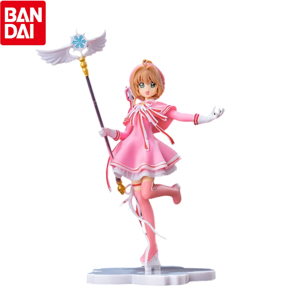 15CM Anime Lovely Pink Card Captor SAKURA Action Figures Models PVC Figure Model Car Cake Decorations Magic Wand Girls Toys Gift