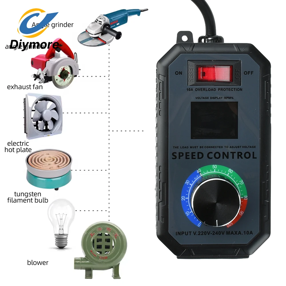 4000W Fan Speed Controller Motor Speed Controller Overload Protection for Electric Drills Angle Grinders Speed Controllers