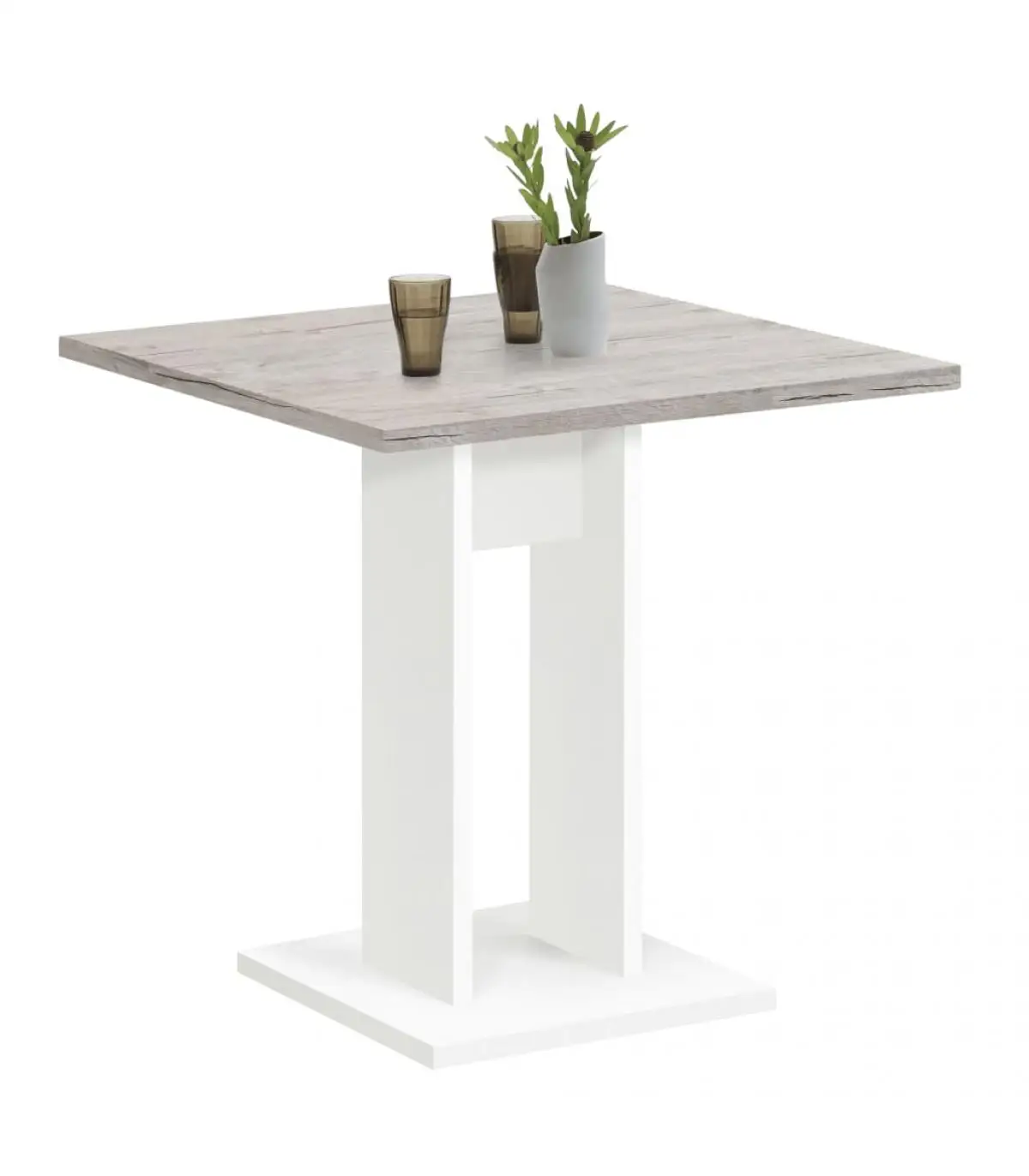 Kitchen and dining tables FMD dining table oak sand and white 70 cm