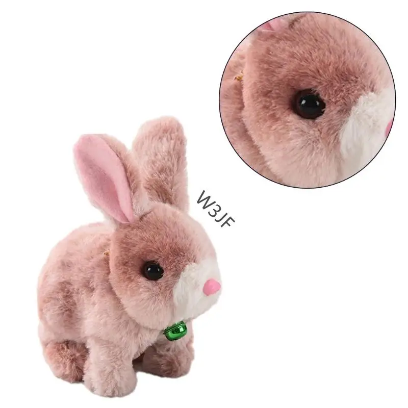 W3JF Plush محشو الحيوانات اللطيف أرنب كهربائي لطيف للأطفال هدية الأحزاب تحت عنوان الأطفال
