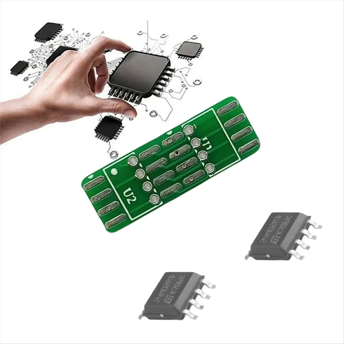 Y60A NEW-(4M)2x2M Expansion Chip+Expansion Board for Quansheng UVK5 UVK6 Intercom Expansion Accessories