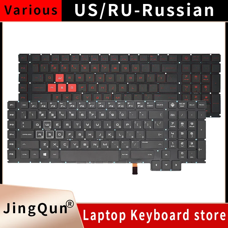US Russian Laptop Keyboard For HP Omen 17-an013tx 17-an014tx 17-AN000/031TX/016NG/053NR/001CA/008CA/010C With backlight TPN-Q195
