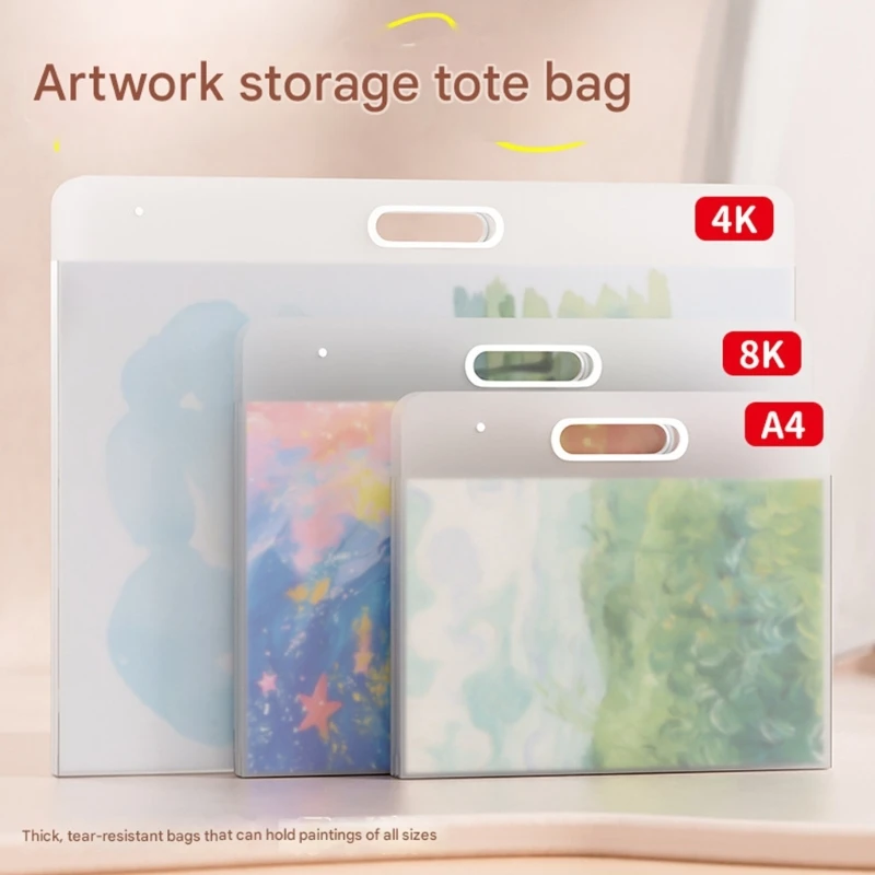 

Friendly Document Storage Carry Bag Oversized Clear Compartment Water Resistant Handle For Artists Teachers Students H8WD