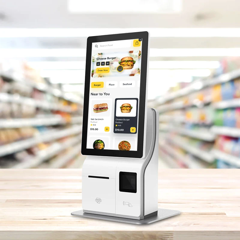 

Self Ordering Kiosk Wall Mount Indoor Self Service Pos System Equipment Payment 15.6 Inches Interactive Touch Screen Kiosk