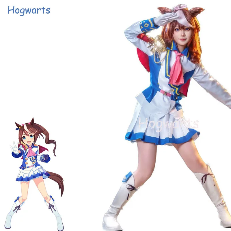 

Pretty Derby Game Tokai Teio Cosplay Costume School Uniform Gorgeous Outfit Halloween Carnival Comic Con Role Play Party