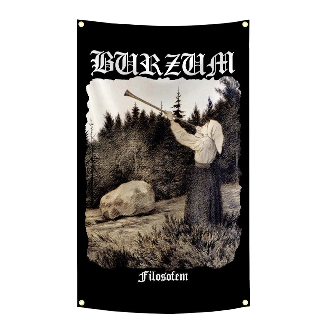 Black Metal Burzums Flag Filosofem Tapestry Band Rock Music Prints Wall Hanging Bedroom Background Home Decor Concert Banner