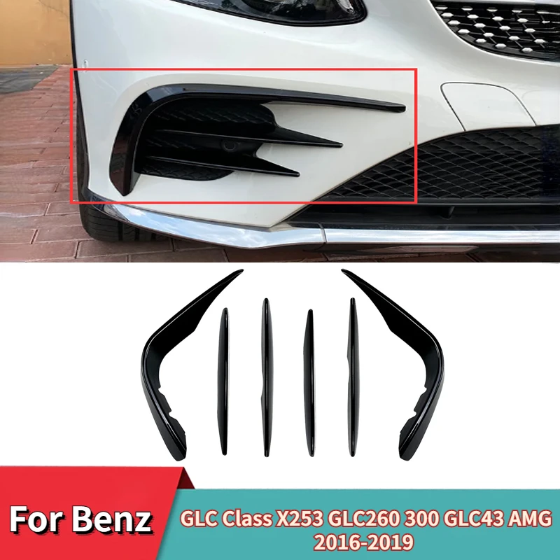 

Car Front Bumper for Mercedes Benz GLC Class X253 GLC260 300 GLC43 AMG 2016-2019 Splitter Spoiler Fog Light Trim Cover Body Kits