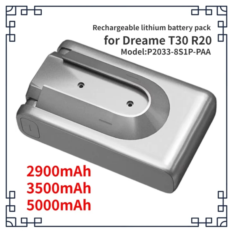 Original 5000mAh Replacement Battery for Dreame T30 R20 Cordless Vacuum Cleaner Rechargeable Removable Cordless Extra Battery