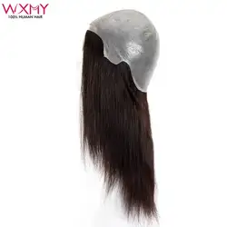 Full Pu Knotted Base Human Hair Wigs For Women Natural Color Durable Human Hair Long Straight Wig For Women Full PU Women Wig