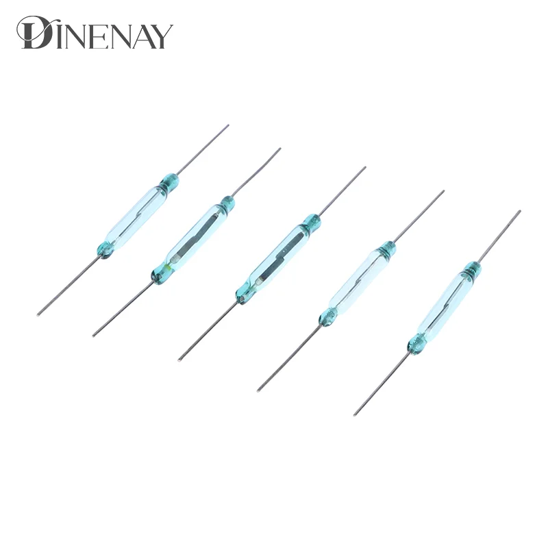 5 stücke 4x28mm grünes Rohr Silber Pin Reed Schalter Sensor normaler weise offen DIY magnetisches Reed schaltet elektronisch