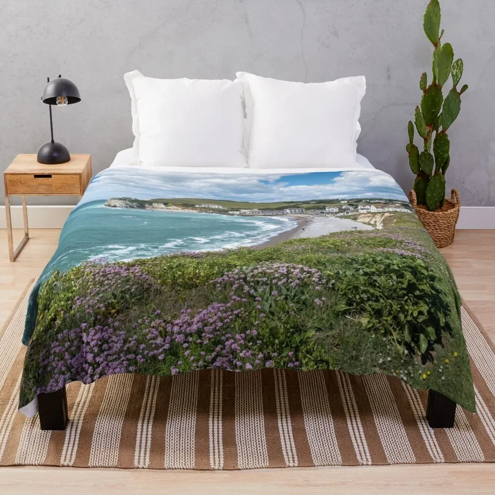 

Freshwater Bay Coastal Path Throw Blanket Quilt Dorm Room Essentials Blankets