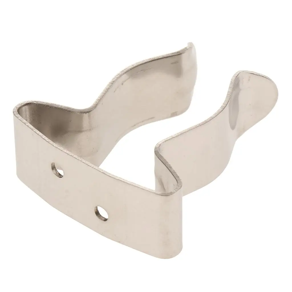 Silver Stainless Holder Boat Hook Spring Clamp Holder Bracket Clip, Marine Spring Clip