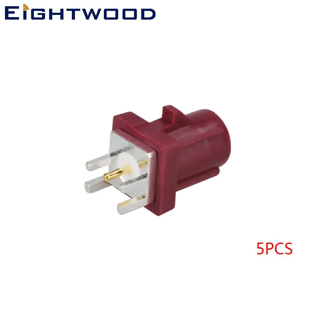 

Eightwood Fakra D Plug Male End Launch PCB Mount RF Connector Straight Bordeaux Violet Car GSM Automotive Satellite Radio 5PCS