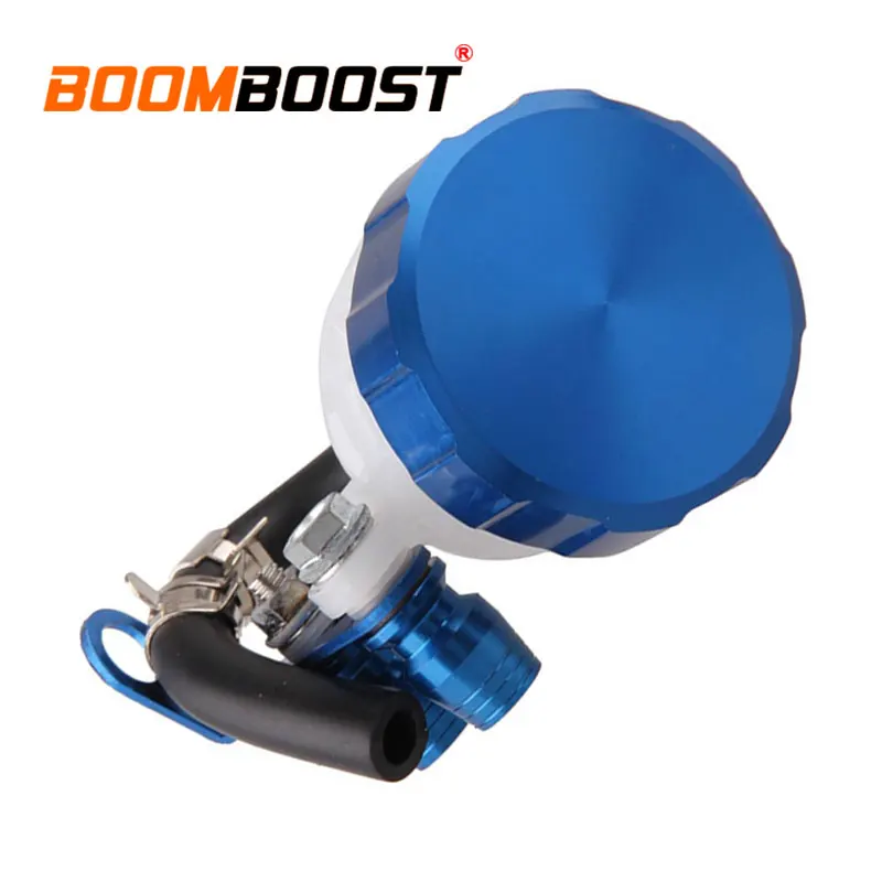 Universal Motorcycle Oil Cylinder Blue CNC Aluminum & Plastic With Mount Bracket Straight Pipe Outlet