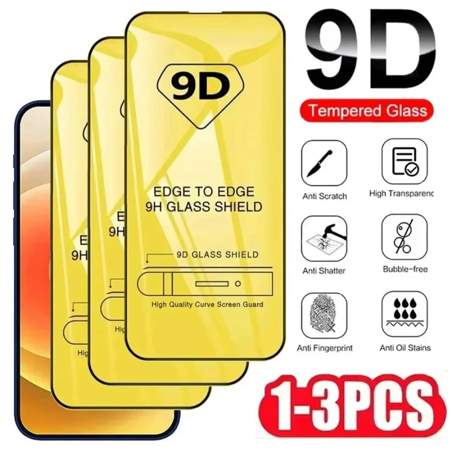 

1-3Pcs 9D Tempered Glass For Xiaomi Redmi Note 13 Pro 12 11 10 9 8 7 8T 9S 10S 11S 12S 13C 9A 9C 9T 12C 11A 10C Screen Protector