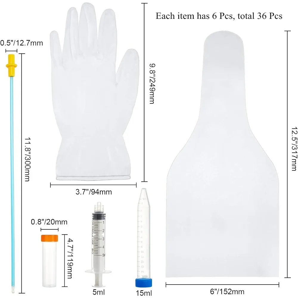 36 Pcs Artificial Insemination Canine Breeding Kit, 6 Set Disposable PET Canine Breeding Supplies Artificial Insemination