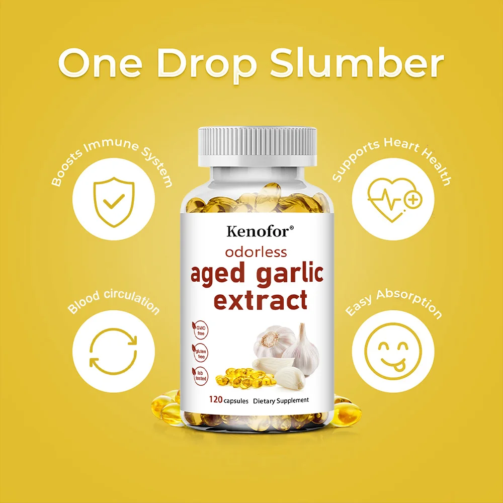 Garlic Oil Supplement Capsules - for Immune and Cardiovascular, Balance Cholesterol Levels, Enhances Immunity