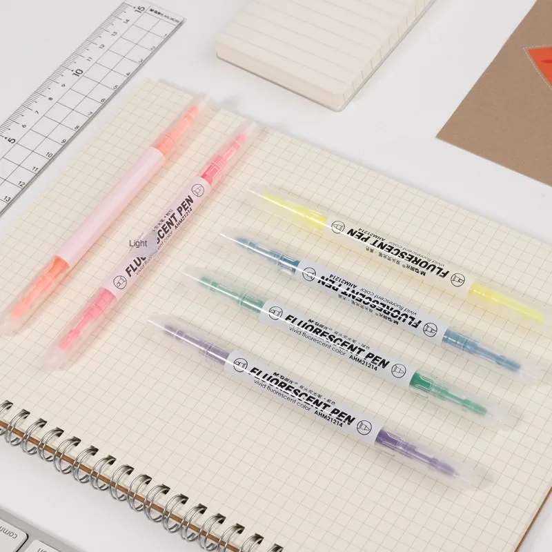 

M&G 6-color Highlighter Hand-drawn Pen Double-tip Marker Pen Portable Hand-painted Pen 6 Pcs/box for Student Office @AHM21214