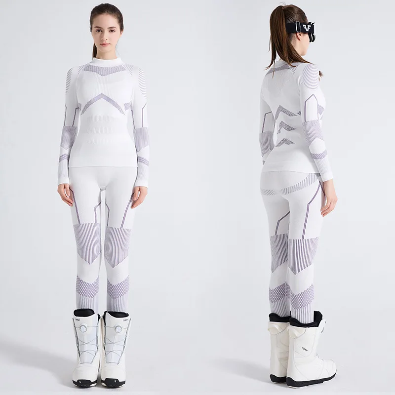 ملابس داخلية للتزلج سريعة الجفاف، مجموعة ملابس رياضية نسائية ضيقة لتسلق الجبال في الهواء الطلق دافئة وممتصة للعرق وقابلة للتنفس #2