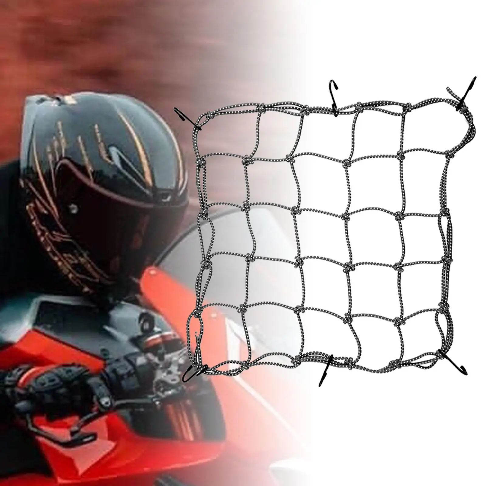 

Cargo Nets for Motorcycle Helmet Universal Stretchable Adjustable Elastic Mesh