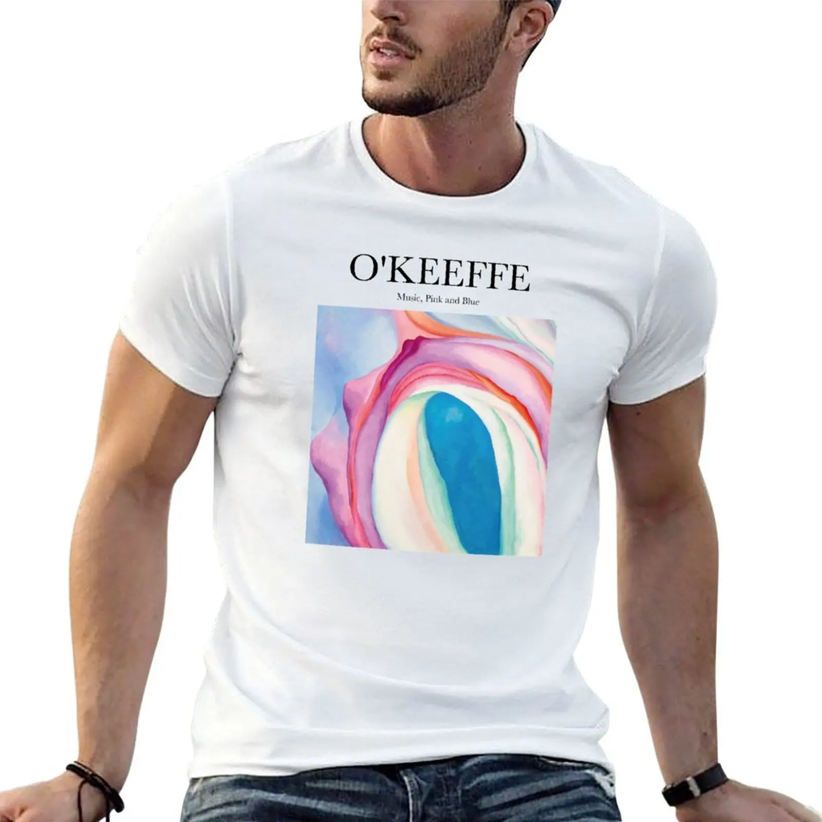 

Music, cotton shirts shirts and O'Keeffe t T-Shirt t graphic Blue Pink man 100% -