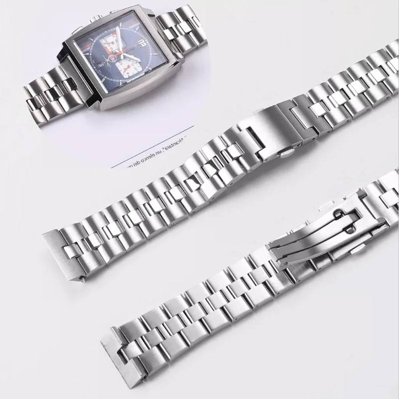 22mm High-end Solid stainless steel watchband for Tag Heuer Monaco CBL2111 CBL2180 CBL2113 CBL2115 BA0644 Silver watch straps