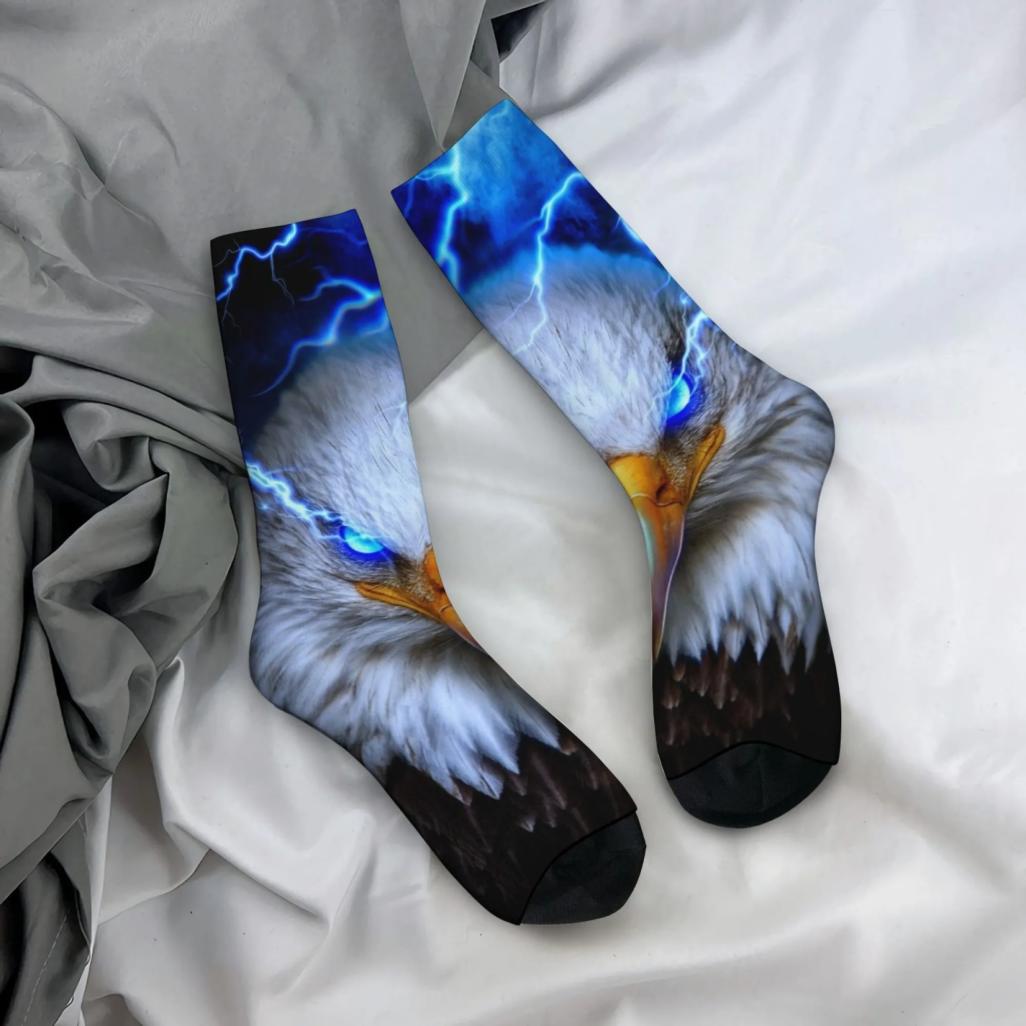

Lightning Eagle Socks Soft Comfortable Skin-Friendly Men's Outdoor Fitness Sports Socks Trendy Cool Novelty Streetwear Socks