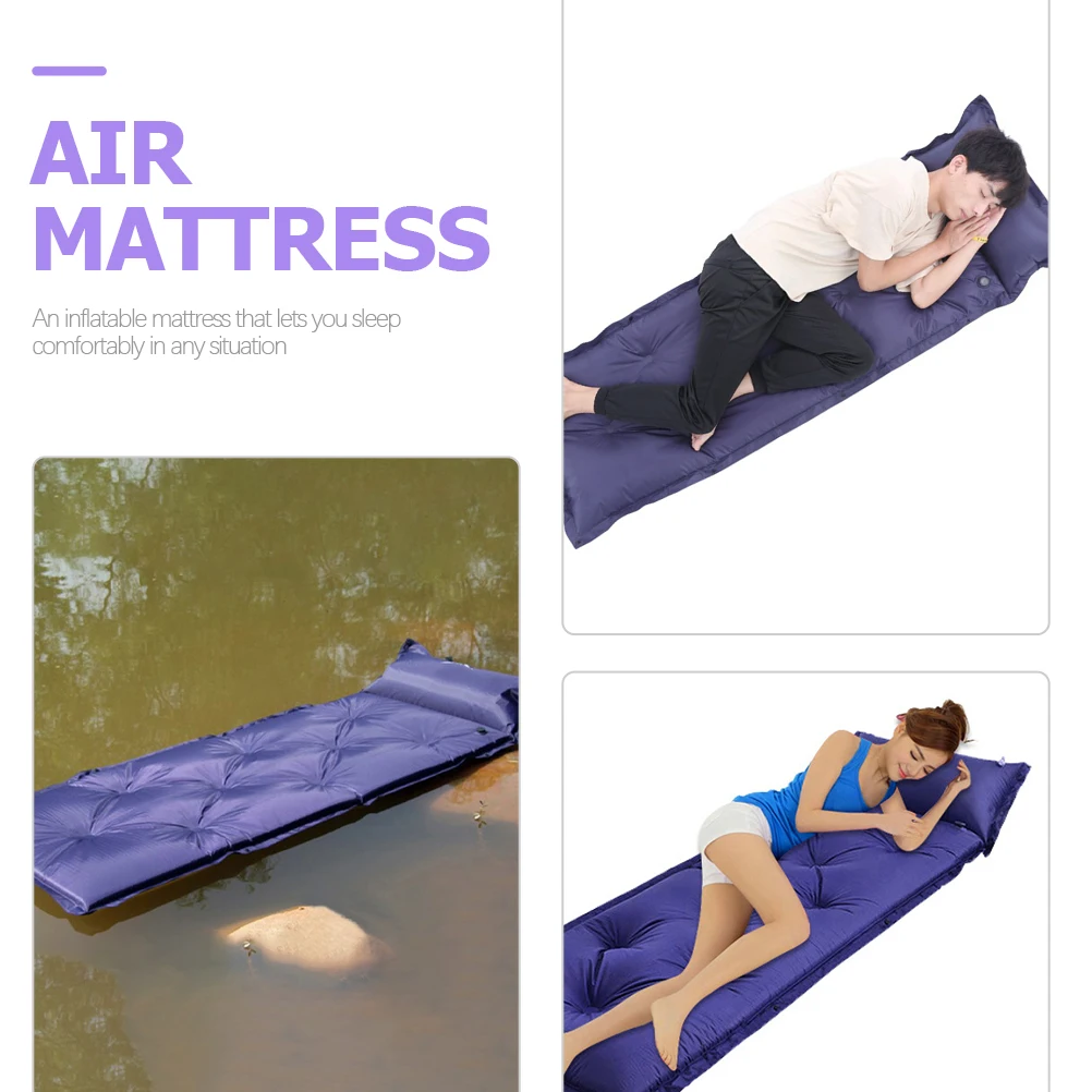 

Portable Camping Inflatable Mattress Sleeping Pad 190T Polyester PVC Fabric for Travel Hiking Beach Outdoor Activities