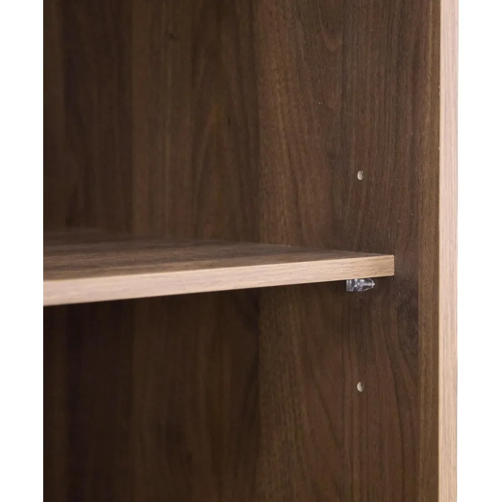 Деревянный шкаф-купе с раздвижными дверцами, ящиками, открытыми полками, высоким стержнем для хранения стильной одежды