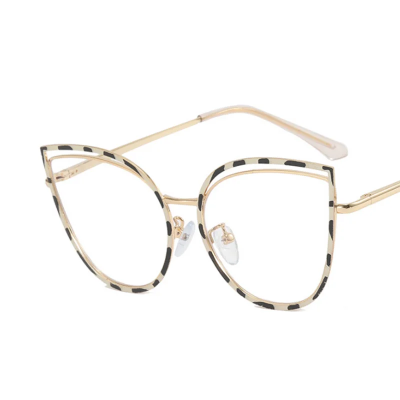 Cutout Cat Eye Metal Frame Clear Glasses Fashion Myopia Nerd Spectacles  -0.5 -1.0 -2.0 -3.0 -4.0 to -6.0