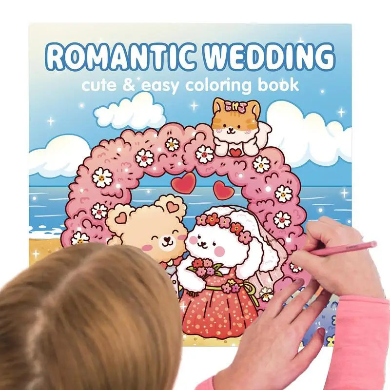 Malbuch für Kinder, Malbuch, kräftige und einfache Cartoon-Seiten, einfaches, süßes Kunstspielzeug, Spiel für Jungen, Mädchen, Kinder, Teenager, Stress