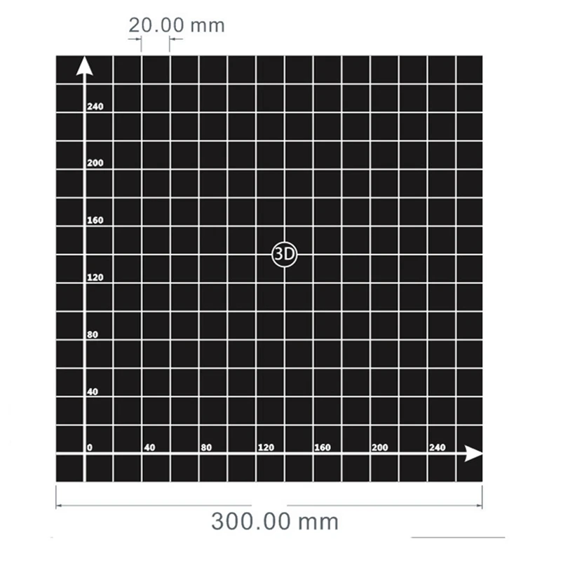 3D Printer Accessories 300X300mm Hot Bed Hot Bed Platform Sticker Hot Bed Surface Texture Glue With 1:1 Coordinates